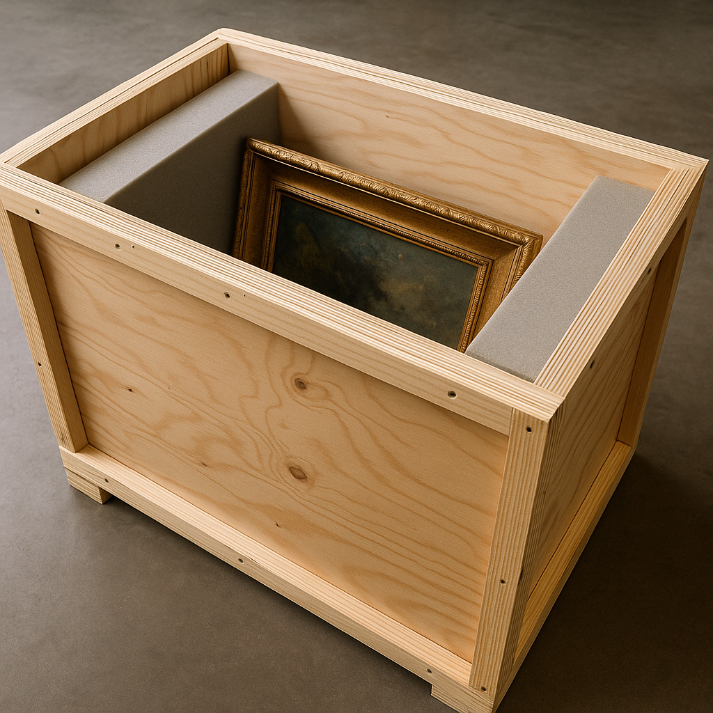 Wooden Crate With Art